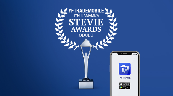 YFTRADEMOBILE Uygulamamıza Stevie Awards Ödülü