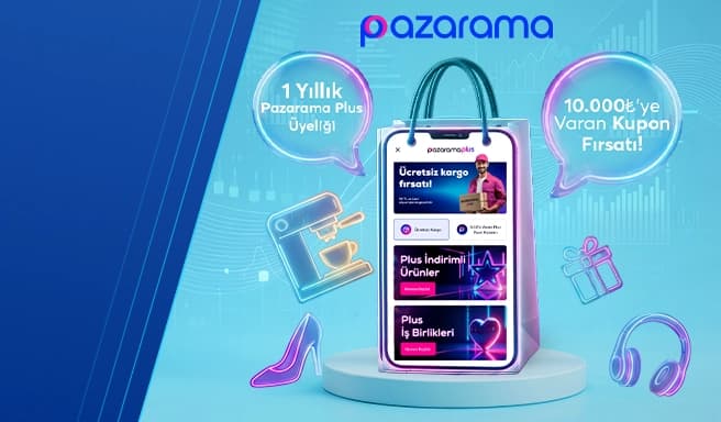 Hesap Açın, 1 Yıllık Pazarama Plus Kazanın. Para Aktarın, 10.000 TL'ye Varan Kupon Kazanın!